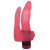 Двойной вибромассажер из розового геля - 17 см.
