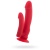 Красный вибратор для двойного проникновения - 19,5 см.