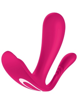 Розовый анально-вагинальный вибромассажер Top Secret+