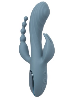 Голубой тройной вибромассажер Triple Ecstasy