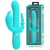 Аквамариновый вибратор для тройной стимуляции Cammy - 22,2 см.