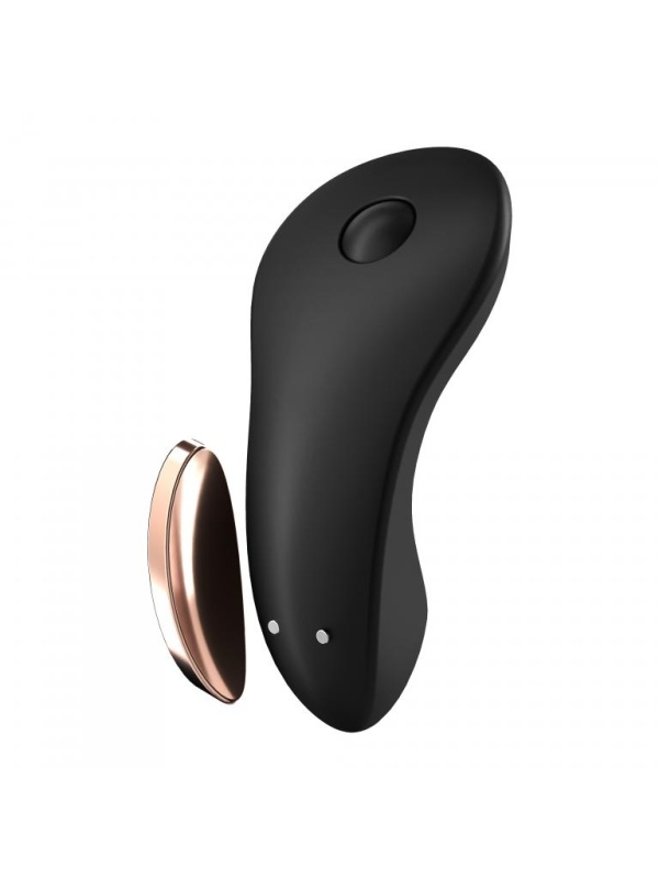 Чёрный вибромассажер в трусики Little Secret