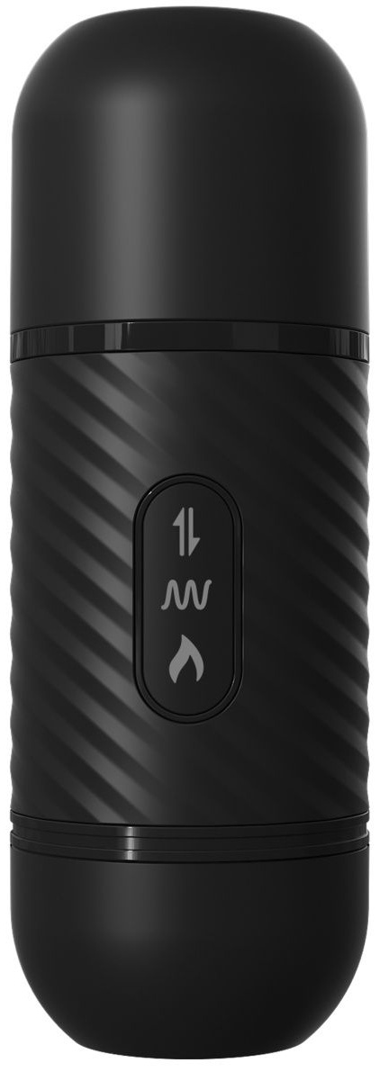 Черный вибромассажер с функцией поступательных движений Ass Thruster