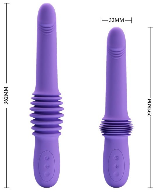 Сиреневая мини-секс-машина Pazuzu с возвратно-поступательными движениями - 29,2 см.