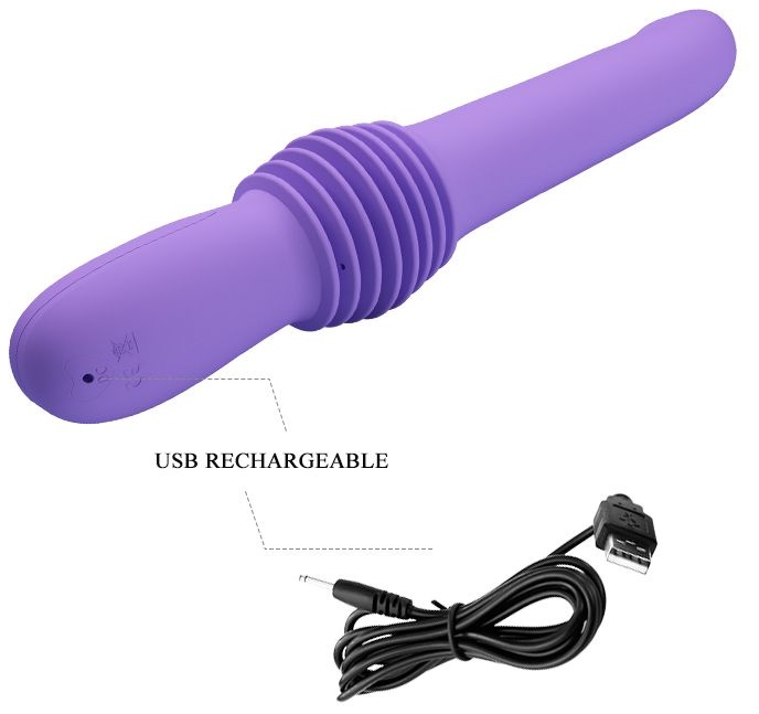 Сиреневая мини-секс-машина Pazuzu с возвратно-поступательными движениями - 29,2 см.