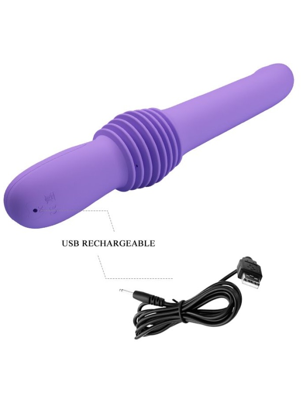 Сиреневая мини-секс-машина Pazuzu с возвратно-поступательными движениями - 29,2 см.