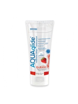 Гель-лубрикант на водной основе AQUAglide с ароматом клубники - 100 мл.