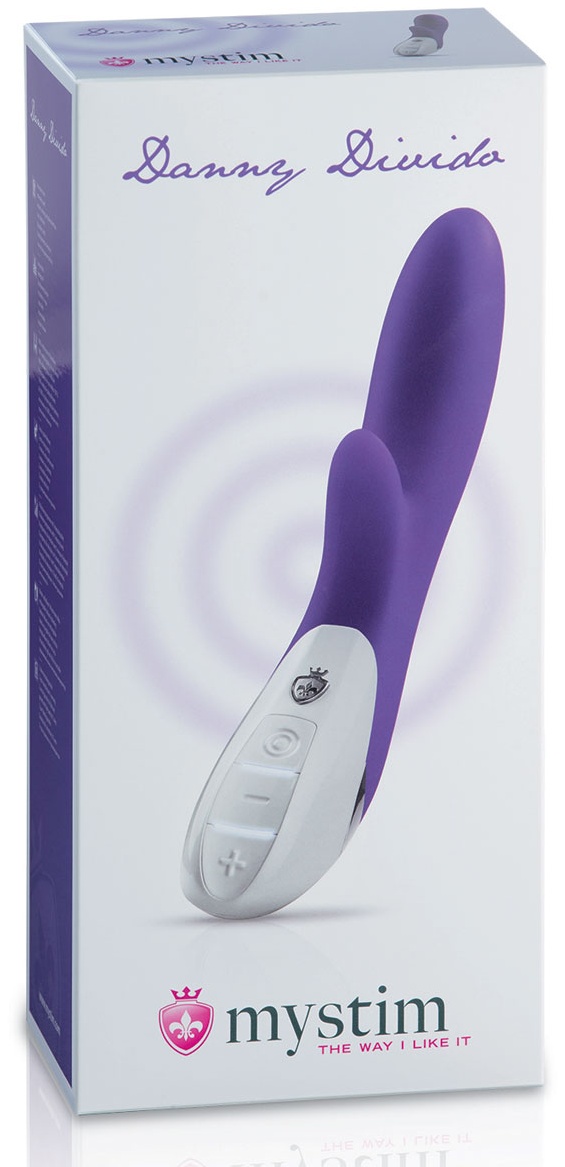 Фиолетовый вибратор Mystim Danny Divido - 27 см.