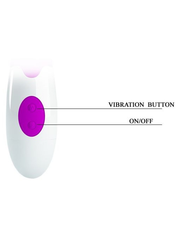 Лиловый вибратор Snappy с клиторальным отростком - 19,5 см.