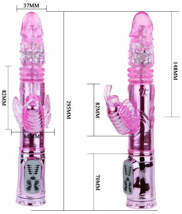 Вибратор-бабочка Throbbing Butterfly - 29,5 см.