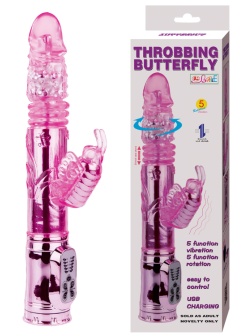 Вибратор-бабочка Throbbing Butterfly - 29,5 см.