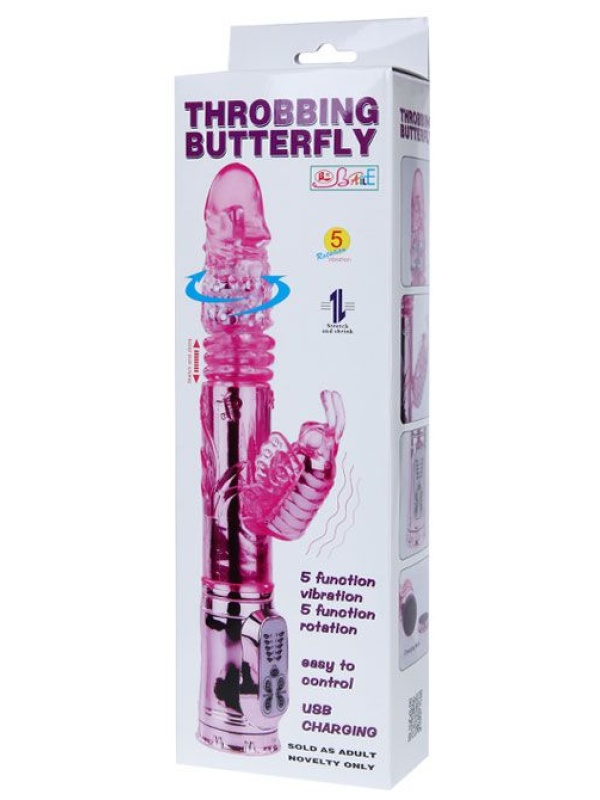 Вибратор-бабочка Throbbing Butterfly - 29,5 см.