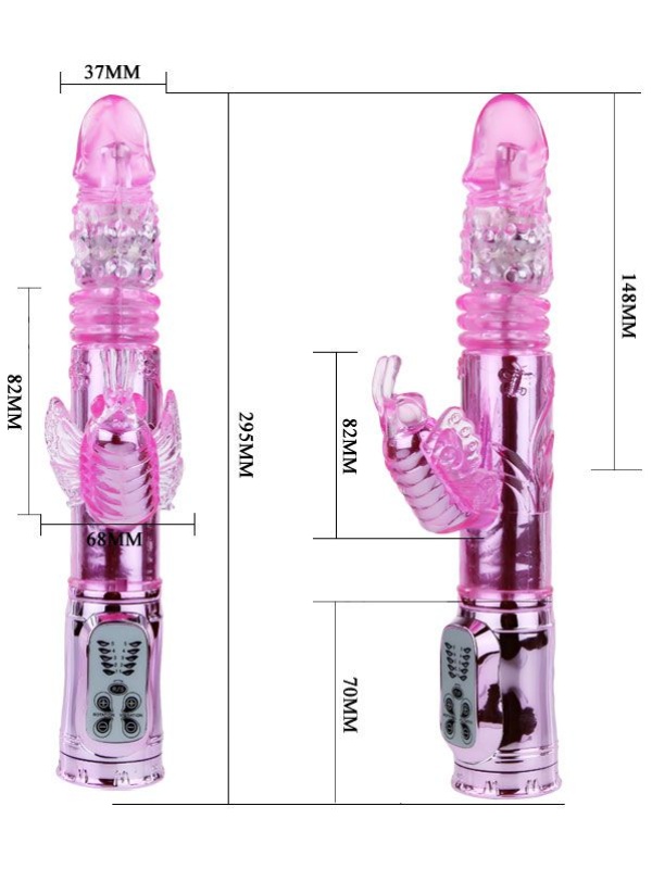 Вибратор-бабочка Throbbing Butterfly - 29,5 см.