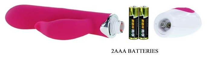 Розовый вибратор Felix с клиторальным стимулятором - 21 см.