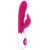 Розовый вибратор Felix с клиторальным стимулятором - 21 см.