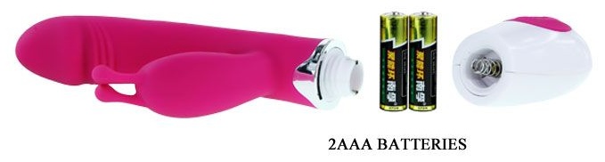 Розовый вибратор Gene с клиторальным стимулятором - 20,4 см.