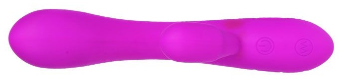 Лиловый вибратор Victor с клиторальным стимулятором - 17 см.