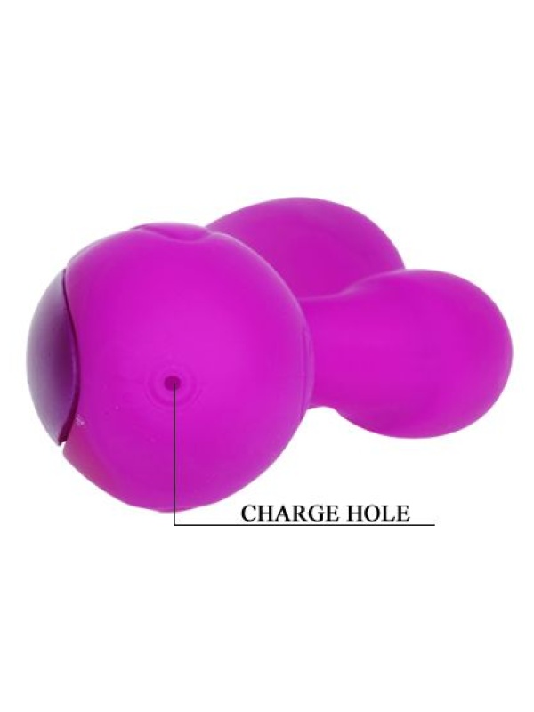 Лиловый вибратор Victor с клиторальным стимулятором - 17 см.