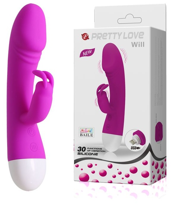 Силиконовый перезаряжаемый вибратор Will - 18 см.