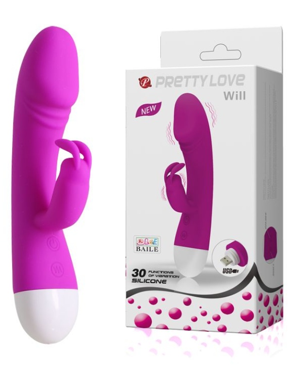 Силиконовый перезаряжаемый вибратор Will - 18 см.