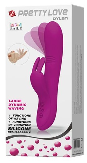 Вибратор с зайчиком-стимулятором клитора Dylan - 21,3 см.