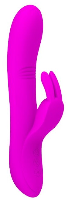 Вибратор с зайчиком-стимулятором клитора Dylan - 21,3 см.