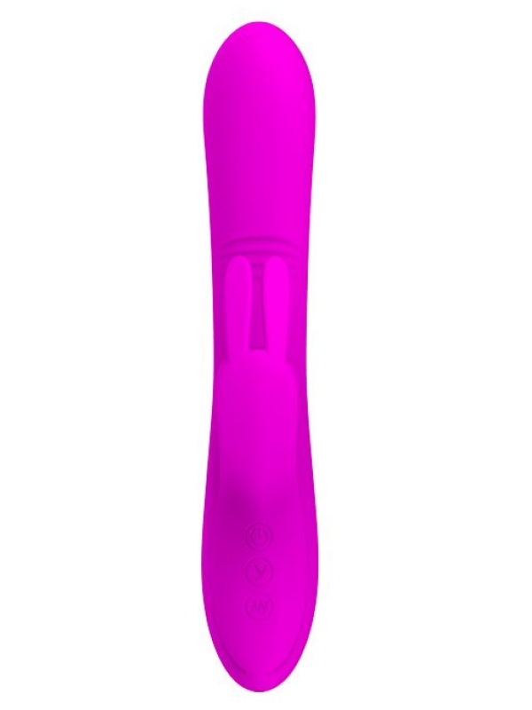 Вибратор с зайчиком-стимулятором клитора Dylan - 21,3 см.