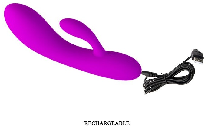 Эргономичный вибромассажер Alvin со стимулятором клитора - 16,9 см.