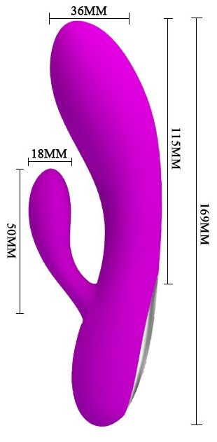 Эргономичный вибромассажер Alvin со стимулятором клитора - 16,9 см.