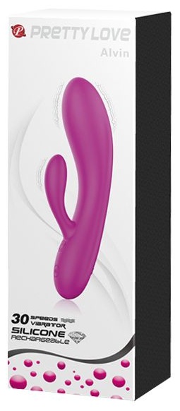Эргономичный вибромассажер Alvin со стимулятором клитора - 16,9 см.