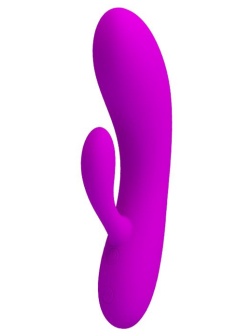 Эргономичный вибромассажер Alvin со стимулятором клитора - 16,9 см.