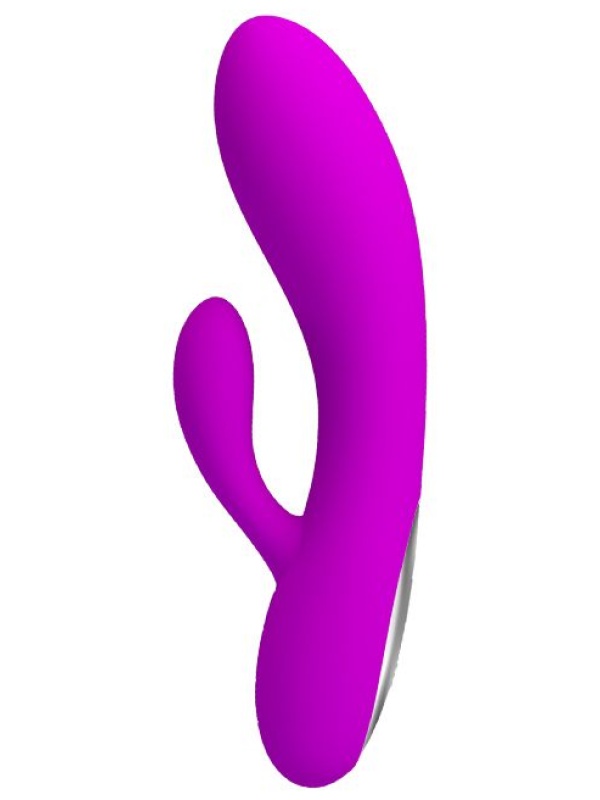 Эргономичный вибромассажер Alvin со стимулятором клитора - 16,9 см.