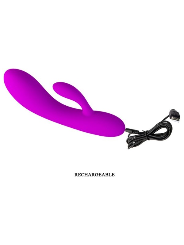 Эргономичный вибромассажер Alvin со стимулятором клитора - 16,9 см.