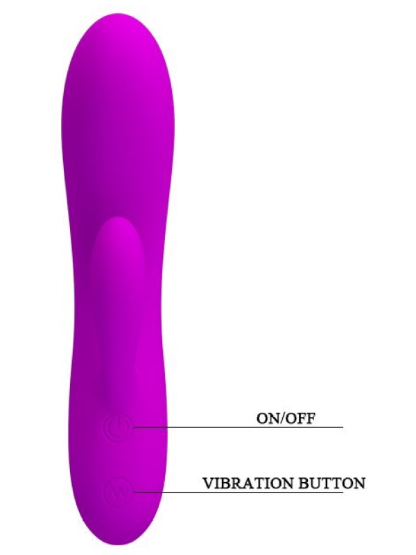 Эргономичный вибромассажер Alvin со стимулятором клитора - 16,9 см.