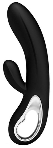 Чёрный вибратор Elmer с 12 видами вибрации - 20 см.