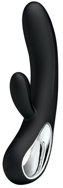 Чёрный вибратор Elmer с 12 видами вибрации - 20 см.