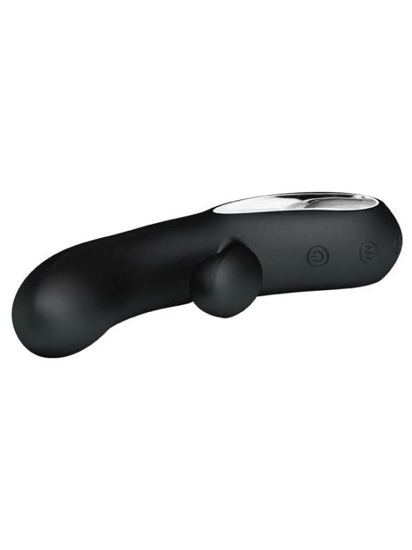 Чёрный вибратор Elmer с 12 видами вибрации - 20 см.