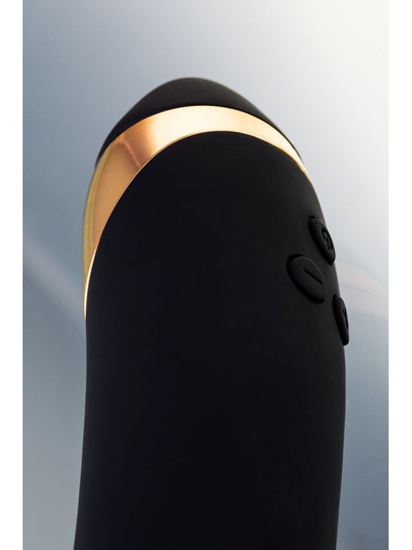 Чёрный вибратор WANAME Thunder с клиторальным отростком - 24,2 см.