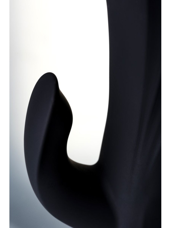 Чёрный вибратор WANAME Thunder с клиторальным отростком - 24,2 см.