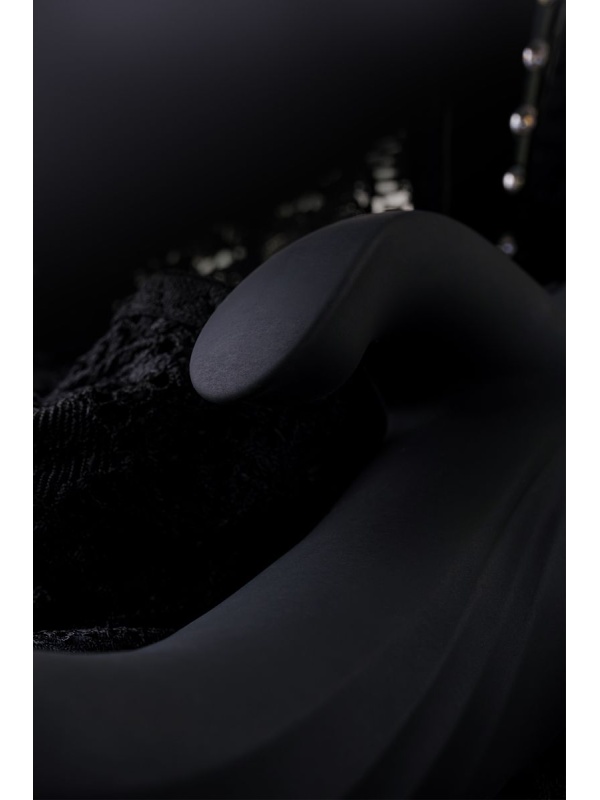 Чёрный вибратор WANAME Thunder с клиторальным отростком - 24,2 см.