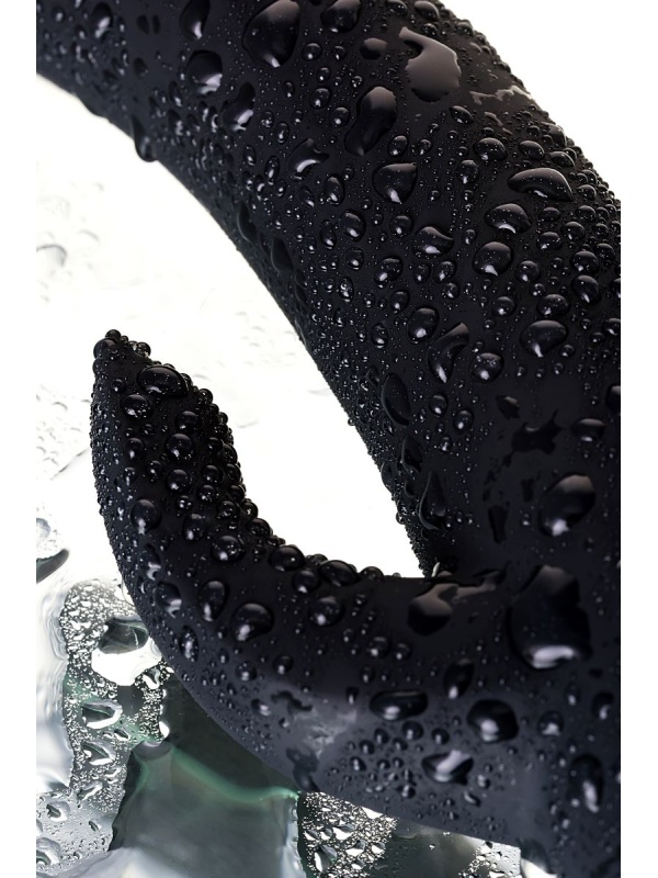 Чёрный вибратор WANAME Thunder с клиторальным отростком - 24,2 см.