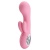 Нежно-розовый вибратор Chris с клиторальным отростком - 15,4 см.