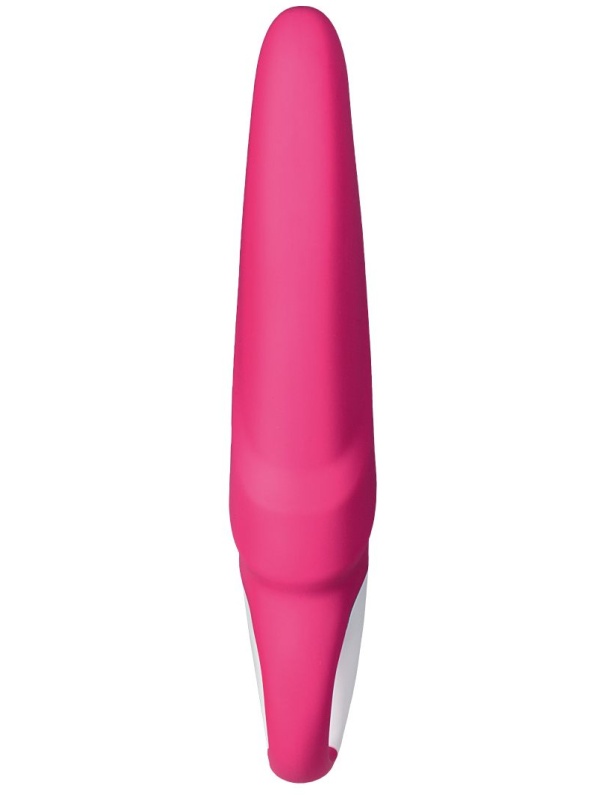 Ярко-розовый вибратор  Satisfyer Mr. Rabbit с клиторальным отростком - 22,1 см.