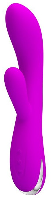 Лиловый вибратор-кролик Wilbur с функцией нагрева - 20,5 см.