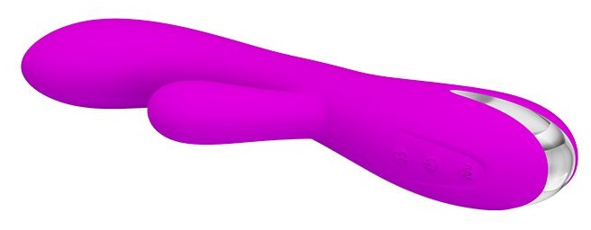 Лиловый вибратор-кролик Wilbur с функцией нагрева - 20,5 см.