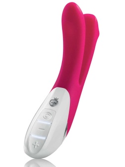 Ярко-розовый вибратор Mystim Bon Aparte - 25 см.