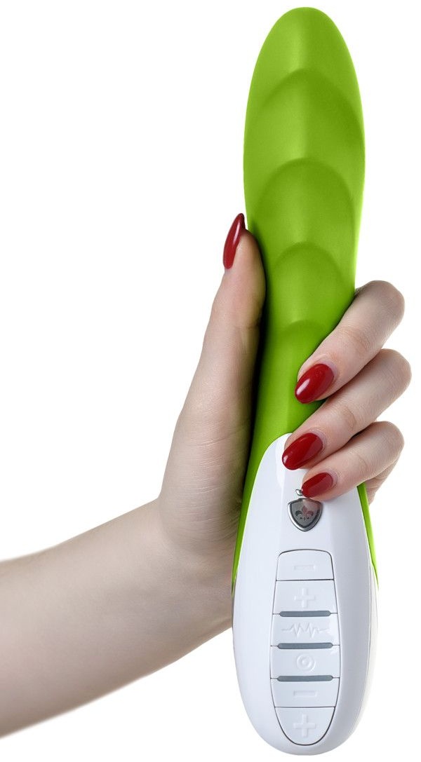 Вибратор Mystim цвета лайма Sassy Simon - 27 см.