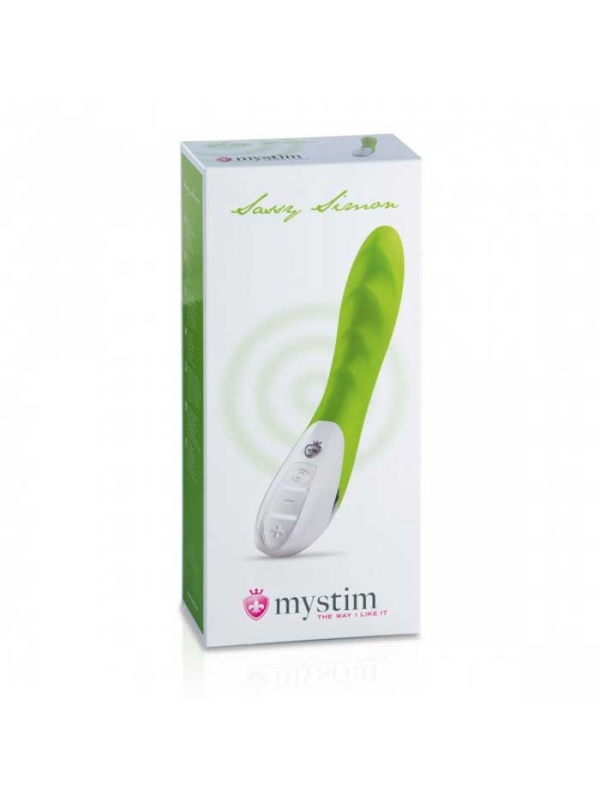 Вибратор Mystim цвета лайма Sassy Simon - 27 см.