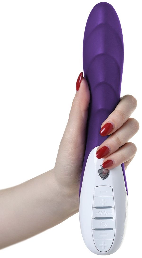 Фиолетовый вибратор Mystim Sassy Simon - 27 см.