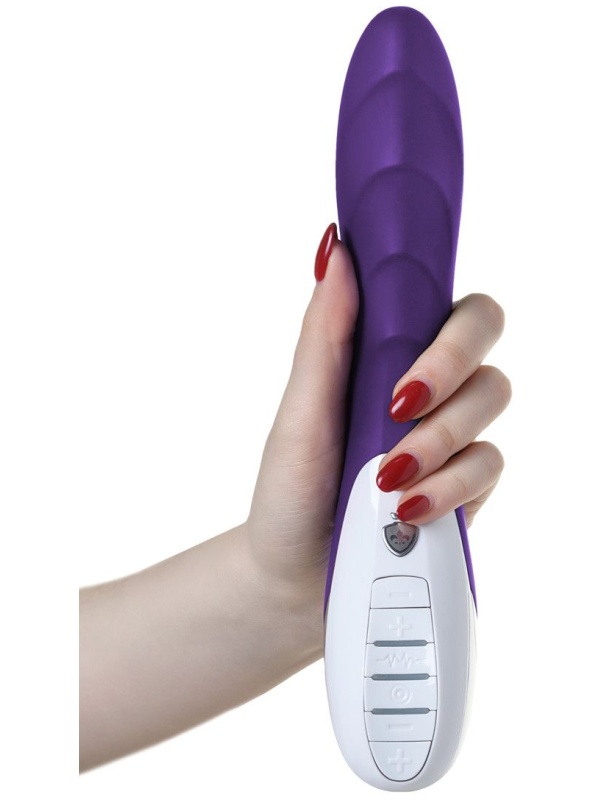 Фиолетовый вибратор Mystim Sassy Simon - 27 см.